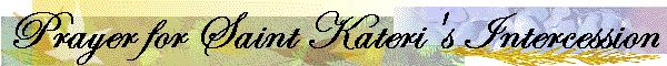 Prayer for Saint Kateri's Intercession